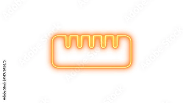 Fototapeta Neon ruler horizontal glow with transparent background