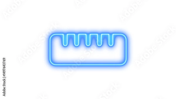 Fototapeta Neon ruler horizontal glow with transparent background