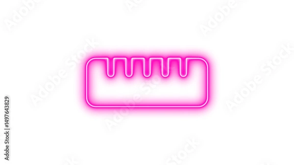 Fototapeta Neon ruler horizontal glow with transparent background