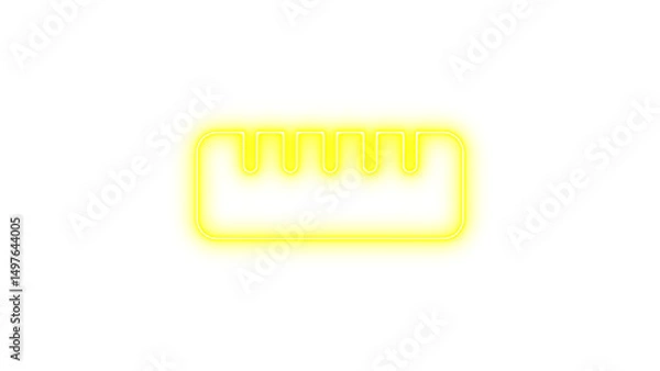 Fototapeta Neon ruler horizontal glow with transparent background