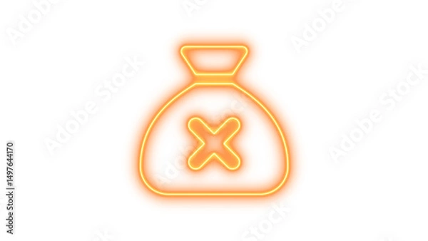 Fototapeta Neon sack xmark glow with transparent background