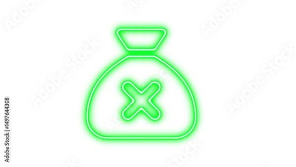 Fototapeta Neon sack xmark glow with transparent background