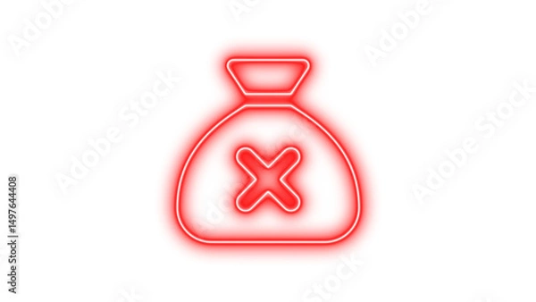 Fototapeta Neon sack xmark glow with transparent background