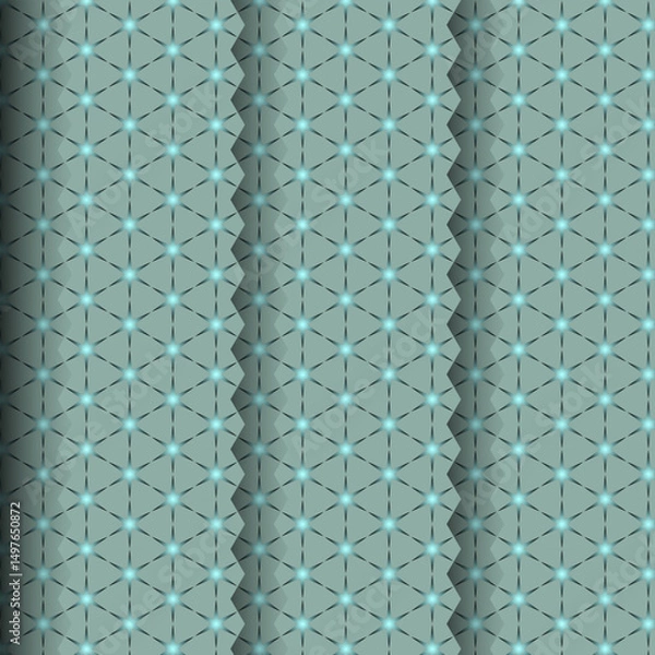 Fototapeta Seamless Futuristic Neon Geometric Pattern with Glowing Light Grid