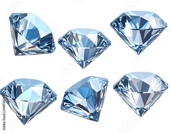 Fototapeta Sparkling,faceted gemstones in various angles