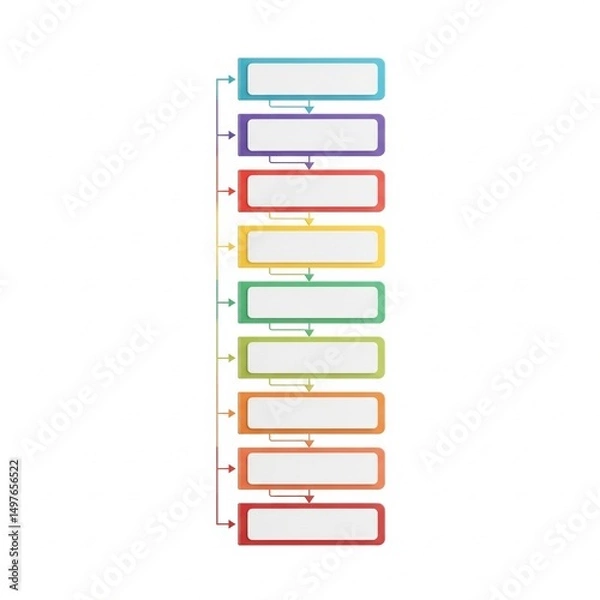 Fototapeta A blank mock business flow chart isolated on white.