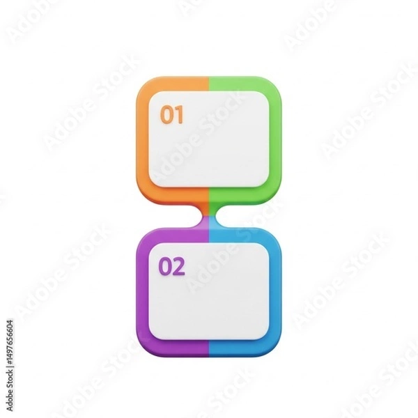 Fototapeta A blank mock business flow chart isolated on white.