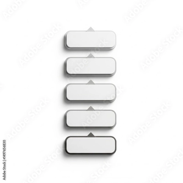 Fototapeta A blank mock business flow chart isolated on white.