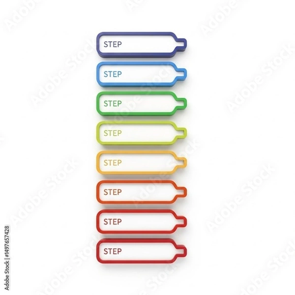 Fototapeta A blank mock business flow chart isolated on white.