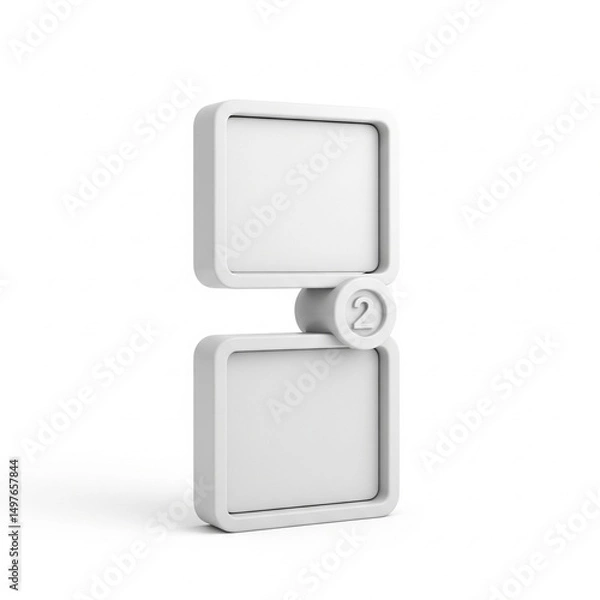 Fototapeta A blank mock business flow chart isolated on white.