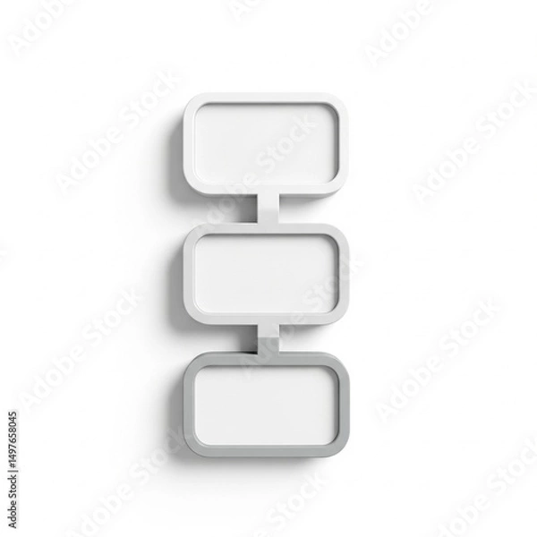 Fototapeta A blank mock business flow chart isolated on white.