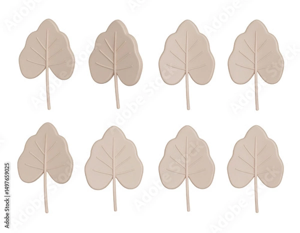 Obraz Eight beige leaf-shaped objects arranged in a grid