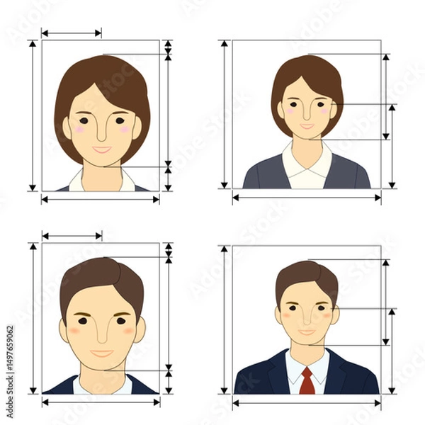 Obraz Sample illustration of ID photo