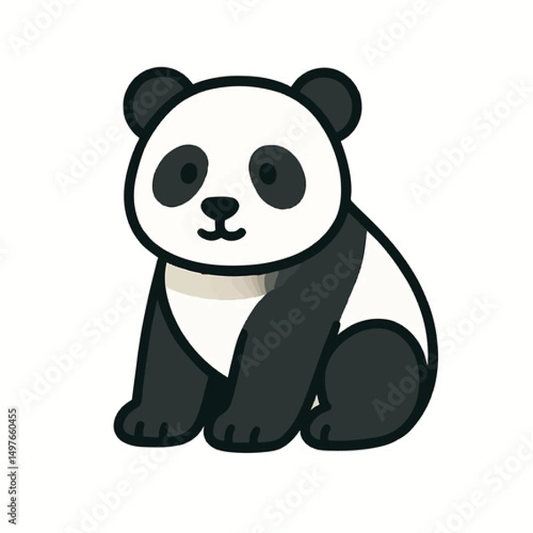 Obraz panda bear with white background