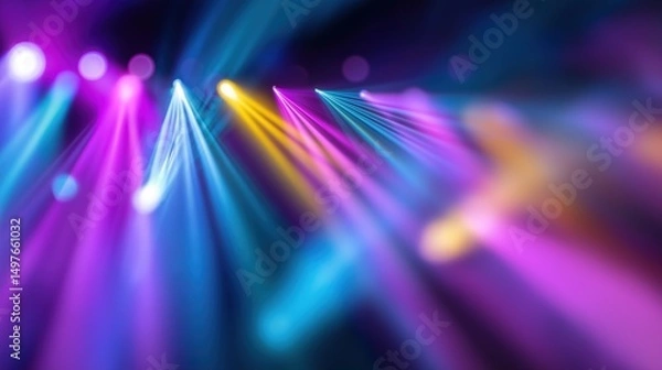 Fototapeta Vibrant abstract light beams in motion, evoking energy and rhythm