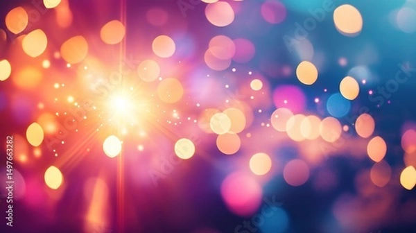 Fototapeta Vibrant abstract light beams in motion, evoking energy and rhythm