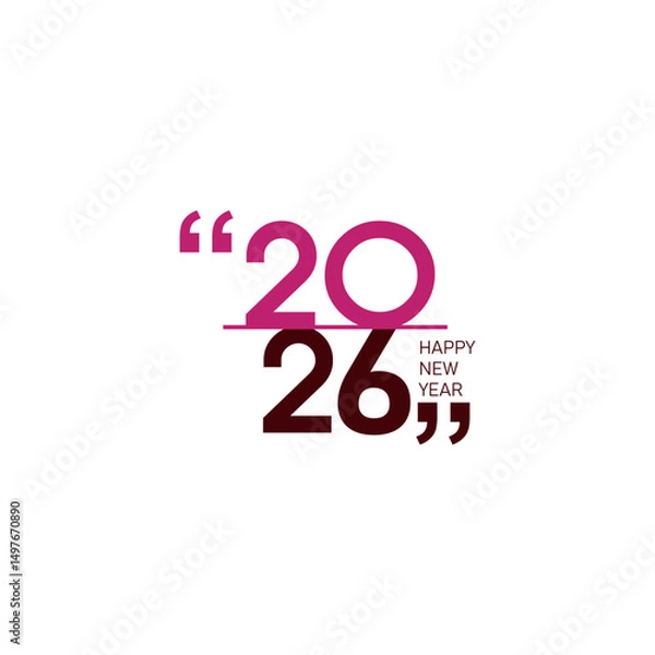 Fototapeta Colorful 2026 Logo with Abstract Elements