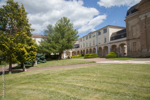 Obraz Parc et bâtiment hospitalier