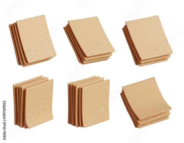 Fototapeta Stacks of blank papers