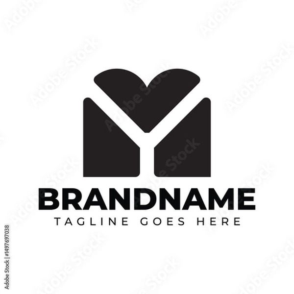 Fototapeta Letters MY Monogram Logo, suitable for any business with MY or YM initials