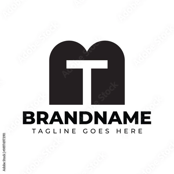 Fototapeta Letters MT Monogram Logo, suitable for any business with MT or TM initials