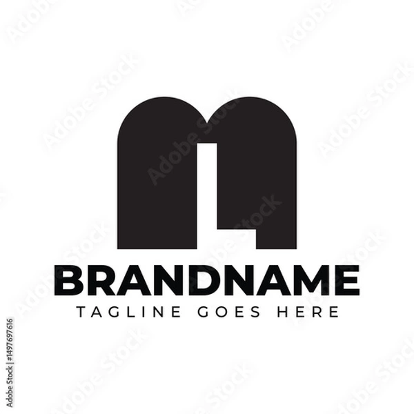 Fototapeta Letters ML Monogram Logo, suitable for any business with ML or LM initials