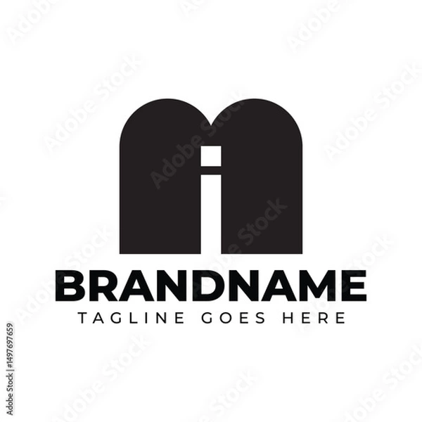 Fototapeta Letters MI Monogram Logo, suitable for any business with MI or IM initials