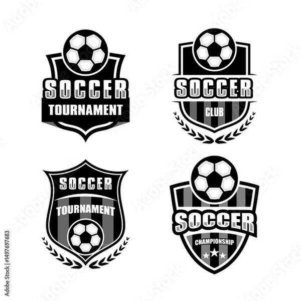 Obraz soccer club tournament logo set vector