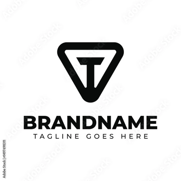 Fototapeta Letter T Triangle Logo, suitable for any business with I initial