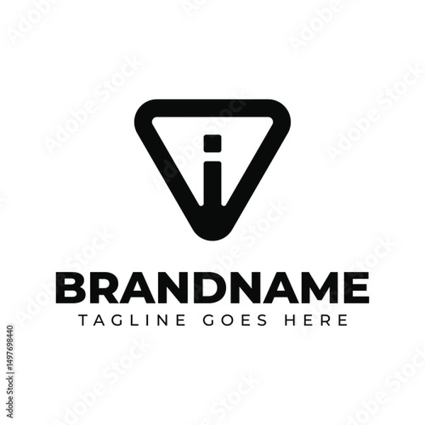 Fototapeta Letter I Triangle Logo, suitable for any business with I initial