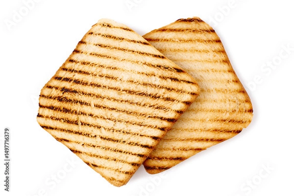 Obraz Grilled bread toasts with a Unique Striped Design perfect for delicious sandwiches