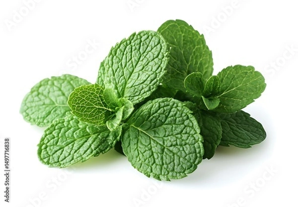 Fototapeta Mint leaf isolated on a white background