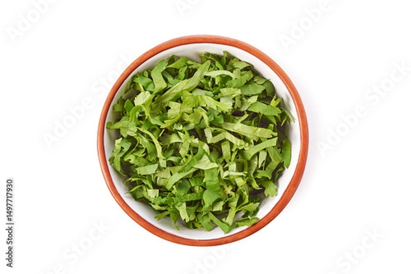 Obraz Fresh Green Herb in a Bowl Perfect for Culinary Use and Enhancing Dishes with Flavor