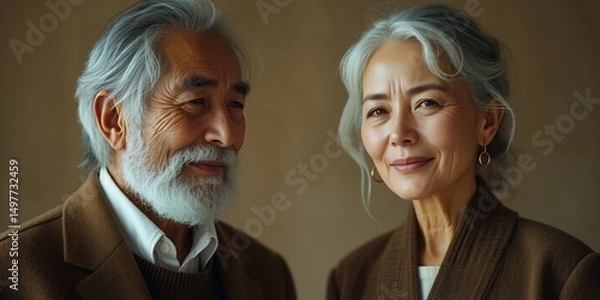Fototapeta Elderly Couple Logo Inspiration