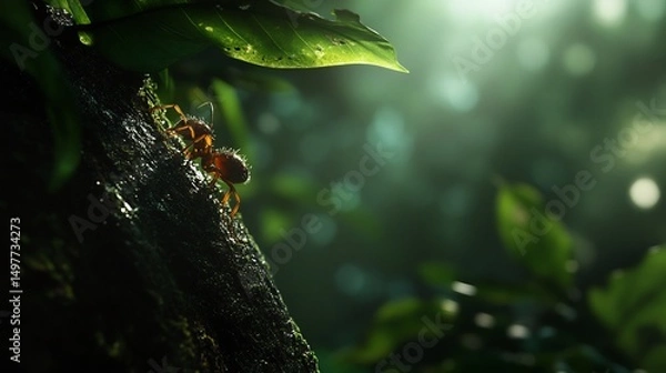 Obraz Ant in the Rainforest Sunlight