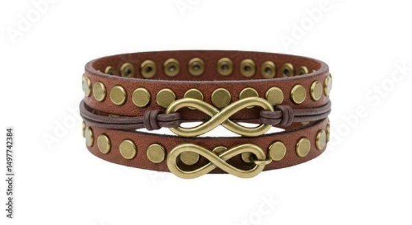 Obraz Brown leather bracelet with infinity symbol