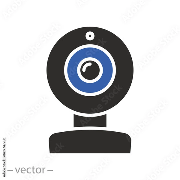 Fototapeta flat vector illustration, webcam icon