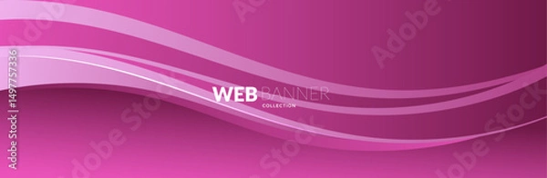 Fototapeta Pink abstract banner wave  background