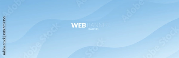 Fototapeta Abstract blue banner wave background