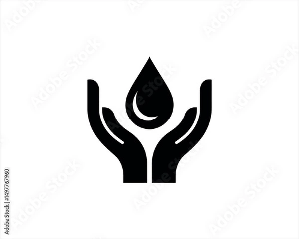Fototapeta graphic-representation-of-two-hands with  liquid drop.