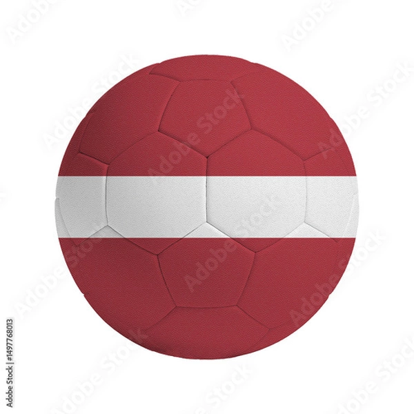 Fototapeta Soccer ball with flag of Latvia