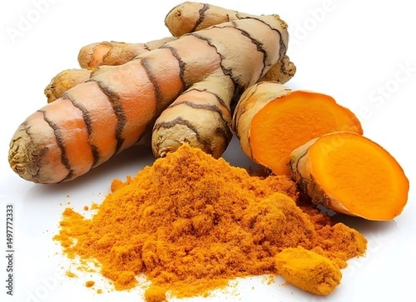Obraz Turmeric isolated on a white background
