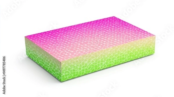 Obraz Colorful Geometric Patterned Box with Bright Gradient Design for Packaging and Decorative Use