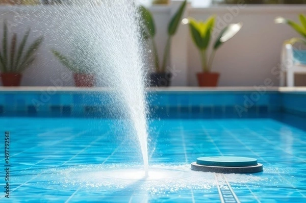 Obraz High-Pressure Pool Tile Cleaning