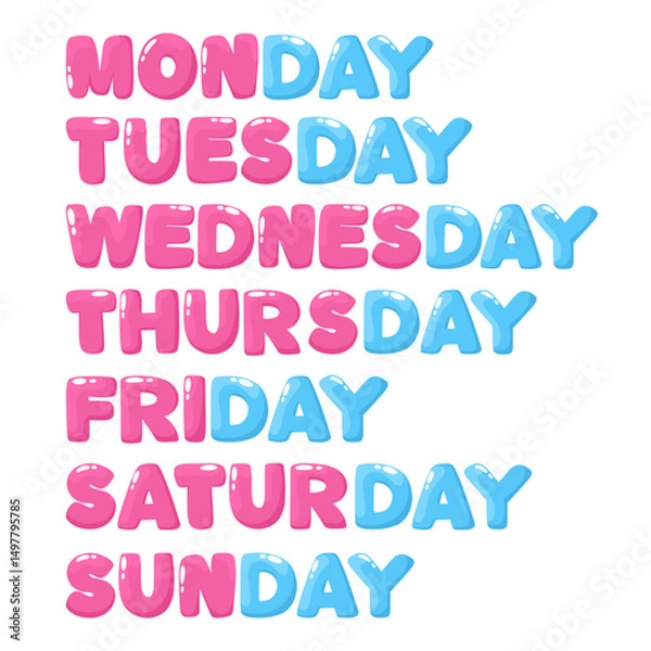 Obraz Days of the week, volumetric