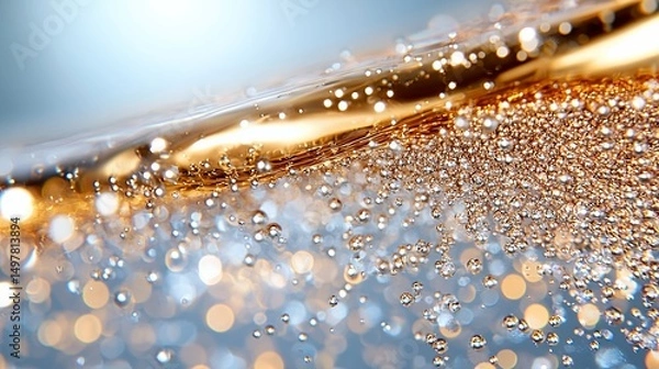 Fototapeta Liquid with Bubbles Close Up