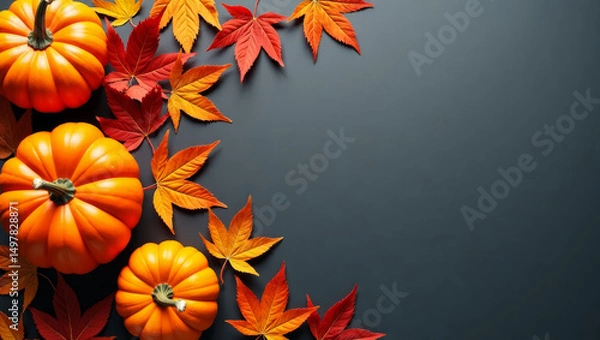 Fototapeta autumn background with pumpkin