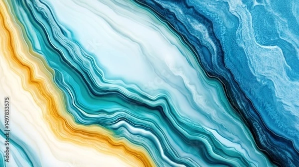 Fototapeta abstract blue background with waves