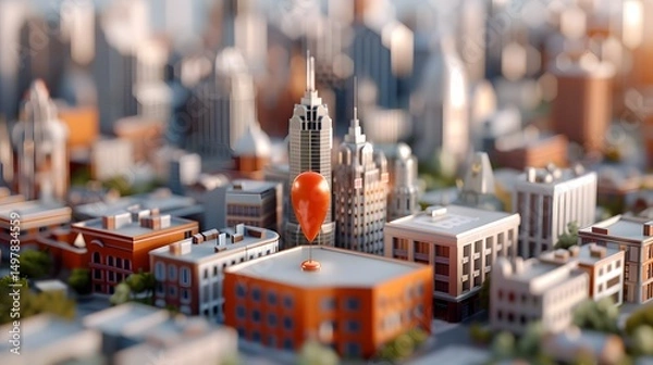 Fototapeta A bustling urban cityscape with towering skyscrapers and modern architecture  long title A vibrant