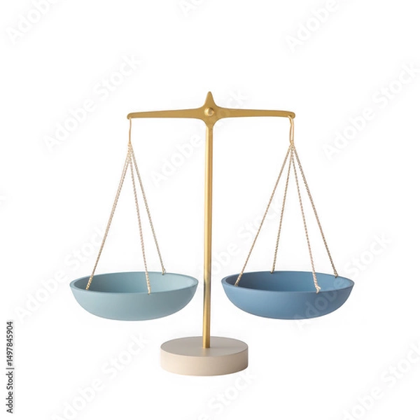 Fototapeta Elegant blue and gold scales isolated on transparent background